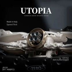 small angle JD118 Pagani Utopia Car Xếp hình lắp ráp ghép mô hình Xe thể thao Pagani Utopia 1:8