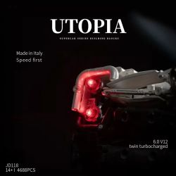 small angle JD118 Pagani Utopia Car Xếp hình lắp ráp ghép mô hình Xe thể thao Pagani Utopia 1:8