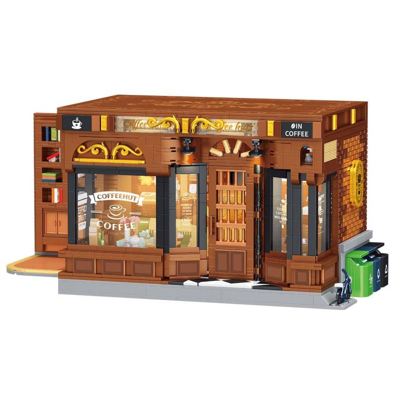 small angle JD131 Coffee shop - the corner Xếp hình lắp ráp ghép mô hình quán cà phê