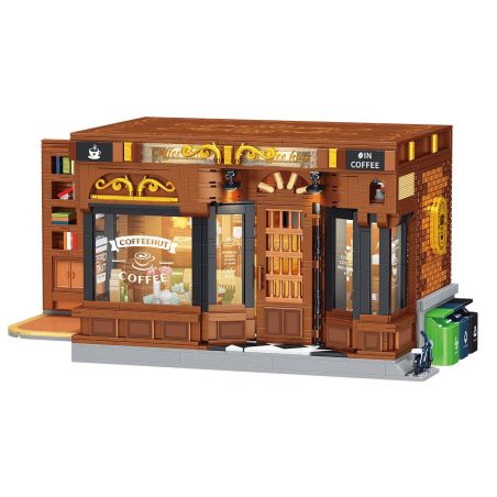 small angle JD131 Coffee shop - the corner Xếp hình lắp ráp ghép mô hình quán cà phê
