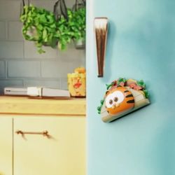 Pantasy 86819 Garfield Taco Fridge Magnet Xếp hình lắp ráp ghép mô hình Món ăn gia đình Garfield: Tacos Burritos