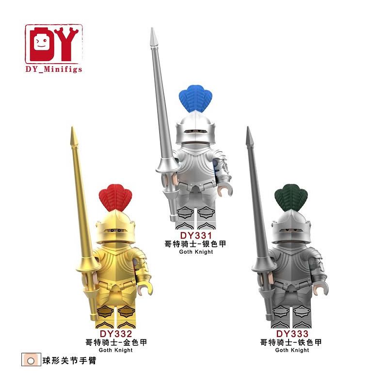 DY_Minifigs DY331 DY_Minifigs DY332 DY_Minifigs DY333 Xếp hình lắp ráp ghép mô hình Nhân vật nhỏ Hiệp sĩ Gothic 3 loại