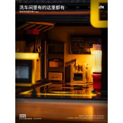 small angle JD113 Coffee Car Club Xếp hình lắp ráp ghép mô hình Quán cà phê sửa chữa ô tô