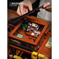 small angle JD113 Coffee Car Club Xếp hình lắp ráp ghép mô hình Quán cà phê sửa chữa ô tô