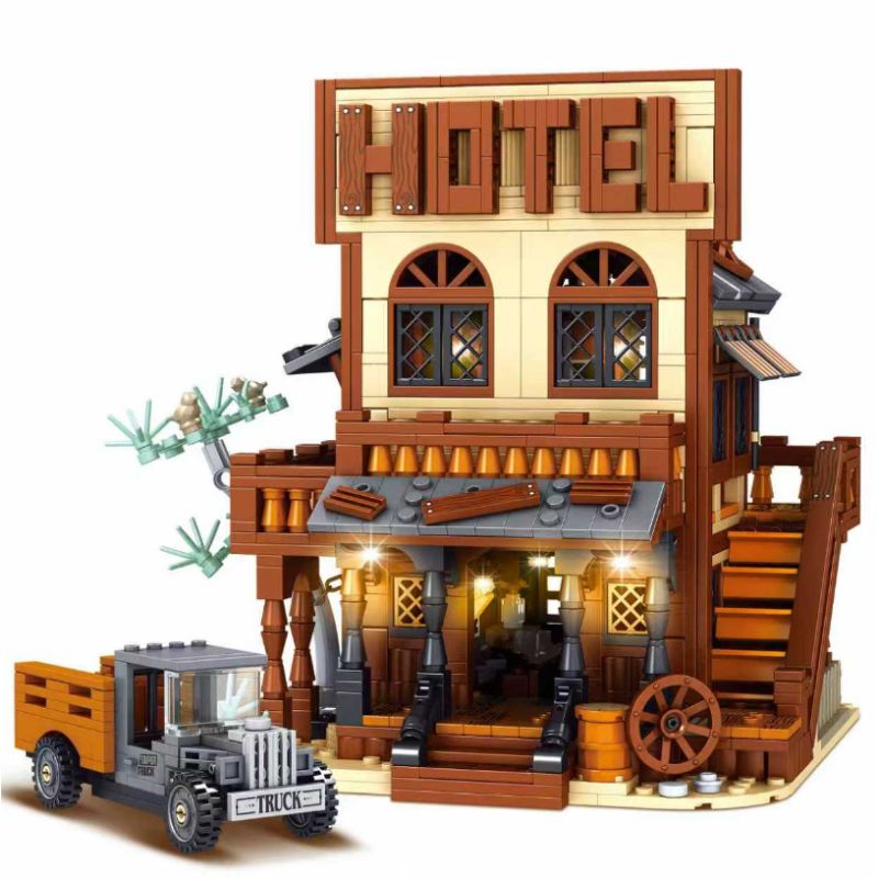 small angle JD109 Hotel Xếp hình lắp ráp ghép mô hình khách sạn