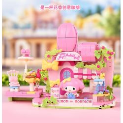 Keeppley K20891 Xếp hình lắp ráp ghép mô hình Chế độ xem phố Sanrio Phần 2: Quán cà phê Melody Hanafang