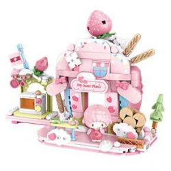 Keeppley K20894 Xếp hình lắp ráp ghép mô hình Chế độ xem phố Sanrio Phần 2: Cửa hàng bánh Biano Sweetheart