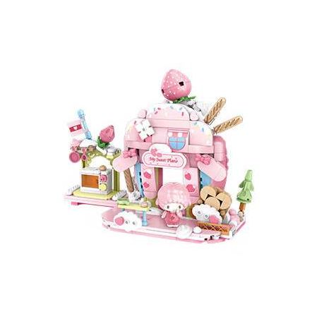 Keeppley K20894 Xếp hình lắp ráp ghép mô hình Chế độ xem phố Sanrio Phần 2: Cửa hàng bánh Biano Sweetheart