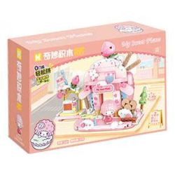 Keeppley K20894 Xếp hình lắp ráp ghép mô hình Chế độ xem phố Sanrio Phần 2: Cửa hàng bánh Biano Sweetheart