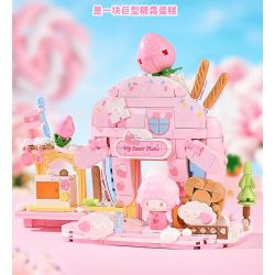 Keeppley K20894 Xếp hình lắp ráp ghép mô hình Chế độ xem phố Sanrio Phần 2: Cửa hàng bánh Biano Sweetheart