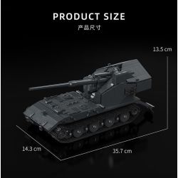 12GO 97017 BÁNH QUẾ E-100 1:28 tỷ lệ 1:28 bộ đồ chơi xếp lắp ráp ghép mô hình Military Army E-100 WT Quân Sự Bộ Đội 2036 khối