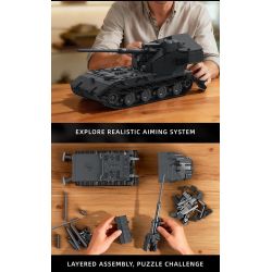 12GO 97017 BÁNH QUẾ E-100 1:28 tỷ lệ 1:28 bộ đồ chơi xếp lắp ráp ghép mô hình Military Army E-100 WT Quân Sự Bộ Đội 2036 khối