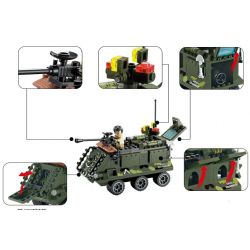 Enlighten 814 Qman 814 non  XE BỌC THÉP NHỎ bộ đồ chơi xếp lắp ráp ghép mô hình Military Army COMBATZONES ARMORED Quân Sự Bộ Đội 167 khối