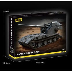 12GO 97017 BÁNH QUẾ E-100 1:28 tỷ lệ 1:28 bộ đồ chơi xếp lắp ráp ghép mô hình Military Army E-100 WT Quân Sự Bộ Đội 2036 khối