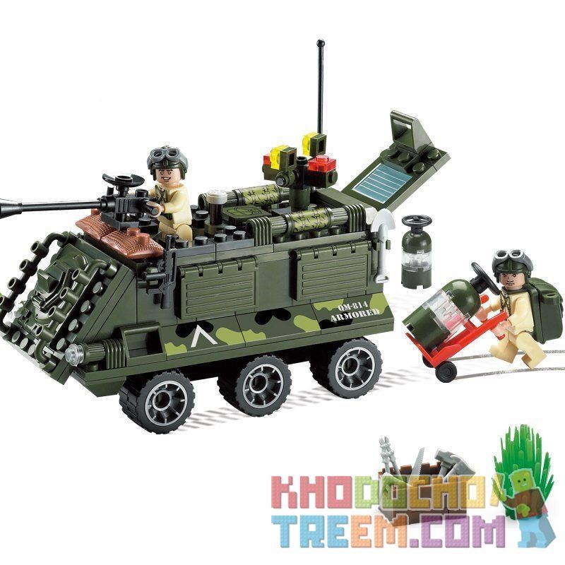 Enlighten 814 Qman 814 non  XE BỌC THÉP NHỎ bộ đồ chơi xếp lắp ráp ghép mô hình Military Army COMBATZONES ARMORED Quân Sự Bộ Đội 167 khối