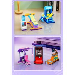 GUDI 40803 Xếp hình lắp ráp ghép mô hình Máy tập thể hình mini 9 loại: máy chạy bộ, máy đo sức mạnh đấm bốc, máy tập elip, máy tập cơ bụng, máy bướm, xe đạp xoay, bộ tập sức mạnh, máy tập duỗi chân, máy chèo thuyền