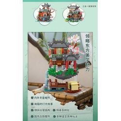 XMORK 20208 The Peach Garden Xếp hình lắp ráp ghép mô hình Chế độ xem phố 3 trong 1 của Taohuayuan