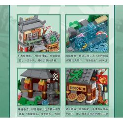 XMORK 20208 The Peach Garden Xếp hình lắp ráp ghép mô hình Chế độ xem phố 3 trong 1 của Taohuayuan