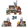 XMORK 20207 Medieval Castle Town Xếp hình lắp ráp ghép mô hình Chế độ xem phố 3 trong 1 của Thị trấn Lâu đài thời Trung cổ