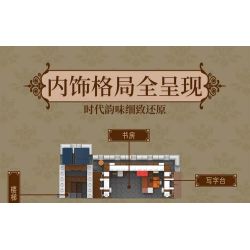 XMORK 20207 Medieval Castle Town Xếp hình lắp ráp ghép mô hình Chế độ xem phố 3 trong 1 của Thị trấn Lâu đài thời Trung cổ