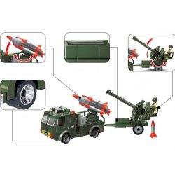Enlighten 812 Qman 812 non  XE TẢI PHÓNG ROCKET KÉO PHÁO bộ đồ chơi xếp lắp ráp ghép mô hình Military Army COMBATZONES ROCKET Quân Sự Bộ Đội 242 khối