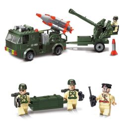 Enlighten 812 Qman 812 non  XE TẢI PHÓNG ROCKET KÉO PHÁO bộ đồ chơi xếp lắp ráp ghép mô hình Military Army COMBATZONES ROCKET Quân Sự Bộ Đội 242 khối
