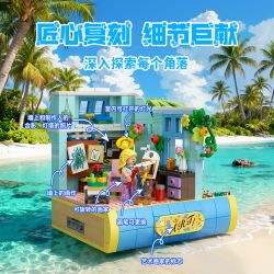 POPBRIX VP10009 Painter Sketching En Plein Air Xếp hình lắp ráp ghép mô hình Cảng: Bản phác thảo của họa sĩ