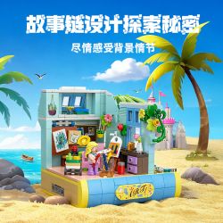 POPBRIX VP10009 Painter Sketching En Plein Air Xếp hình lắp ráp ghép mô hình Cảng: Bản phác thảo của họa sĩ