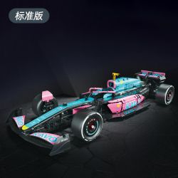 Xingya Premium 66655 Xingya Premium 66604 Xếp hình lắp ráp ghép mô hình Xe công thức F1 màu xanh bạc