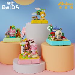 Boda BD8018 Animo Foxi Xếp hình lắp ráp ghép mô hình Annemo Buddha Series 4 mẫu: Hoa sen phản chiếu, đèn phật, âm thanh cá gỗ, tre phản chiếu suối và núi