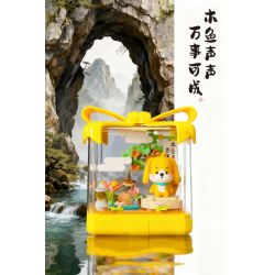 Boda BD8018 Animo Foxi Xếp hình lắp ráp ghép mô hình Annemo Buddha Series 4 mẫu: Hoa sen phản chiếu, đèn phật, âm thanh cá gỗ, tre phản chiếu suối và núi