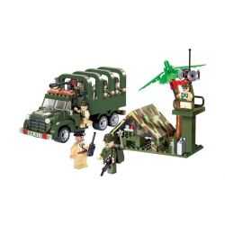 Enlighten 811 Qman 811 non  XE TẢI CHỞ QUÂN LÍNH 3 TRONG 1 bộ đồ chơi xếp lắp ráp ghép mô hình Military Army COMBATZONES CARRY TRUCK Quân Sự Bộ Đội 308 khối