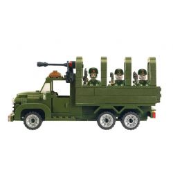 Enlighten 811 Qman 811 non  XE TẢI CHỞ QUÂN LÍNH 3 TRONG 1 bộ đồ chơi xếp lắp ráp ghép mô hình Military Army COMBATZONES CARRY TRUCK Quân Sự Bộ Đội 308 khối
