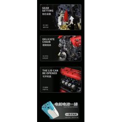 Takuki T5011 V8-Turbine Engine Xếp hình lắp ráp ghép mô hình Động cơ V8