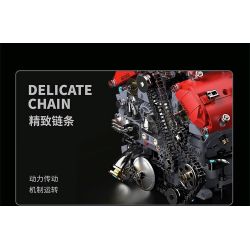 Takuki T5011 V8-Turbine Engine Xếp hình lắp ráp ghép mô hình Động cơ V8