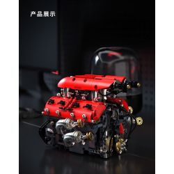 Takuki T5011 V8-Turbine Engine Xếp hình lắp ráp ghép mô hình Động cơ V8