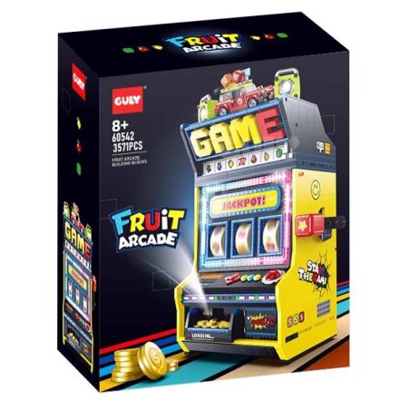 GULY 60542 Creative Fruit Arcade Xếp hình lắp ráp ghép mô hình Máy đánh bạc Rock and Roll hoài cổ