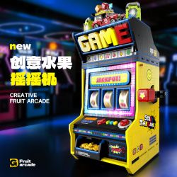 GULY 60542 Creative Fruit Arcade Xếp hình lắp ráp ghép mô hình Máy đánh bạc Rock and Roll hoài cổ
