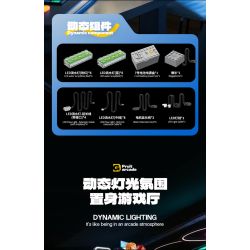 GULY 60542 Creative Fruit Arcade Xếp hình lắp ráp ghép mô hình Máy đánh bạc Rock and Roll hoài cổ