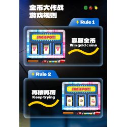 GULY 60542 Creative Fruit Arcade Xếp hình lắp ráp ghép mô hình Máy đánh bạc Rock and Roll hoài cổ