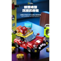 GULY 60542 Creative Fruit Arcade Xếp hình lắp ráp ghép mô hình Máy đánh bạc Rock and Roll hoài cổ