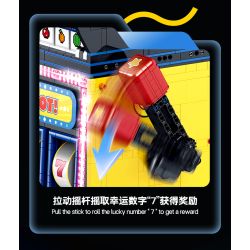 GULY 60542 Creative Fruit Arcade Xếp hình lắp ráp ghép mô hình Máy đánh bạc Rock and Roll hoài cổ