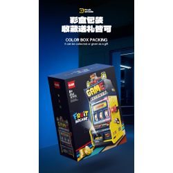 GULY 60542 Creative Fruit Arcade Xếp hình lắp ráp ghép mô hình Máy đánh bạc Rock and Roll hoài cổ