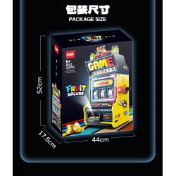 GULY 60542 Creative Fruit Arcade Xếp hình lắp ráp ghép mô hình Máy đánh bạc Rock and Roll hoài cổ