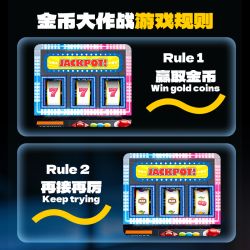 GULY 60542 Creative Fruit Arcade Xếp hình lắp ráp ghép mô hình Máy đánh bạc Rock and Roll hoài cổ