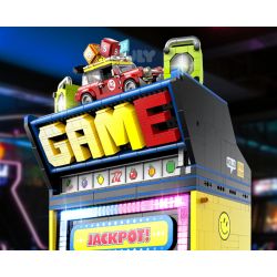 GULY 60542 Creative Fruit Arcade Xếp hình lắp ráp ghép mô hình Máy đánh bạc Rock and Roll hoài cổ