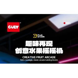 GULY 60542 Creative Fruit Arcade Xếp hình lắp ráp ghép mô hình Máy đánh bạc Rock and Roll hoài cổ