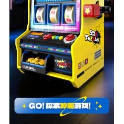 GULY 60542 Creative Fruit Arcade Xếp hình lắp ráp ghép mô hình Máy đánh bạc Rock and Roll hoài cổ