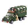 Enlighten 811 Qman 811 non  XE TẢI CHỞ QUÂN LÍNH 3 TRONG 1 bộ đồ chơi xếp lắp ráp ghép mô hình Military Army COMBATZONES CARRY TRUCK Quân Sự Bộ Đội 308 khối