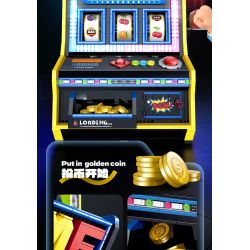 GULY 60542 Creative Fruit Arcade Xếp hình lắp ráp ghép mô hình Máy đánh bạc Rock and Roll hoài cổ